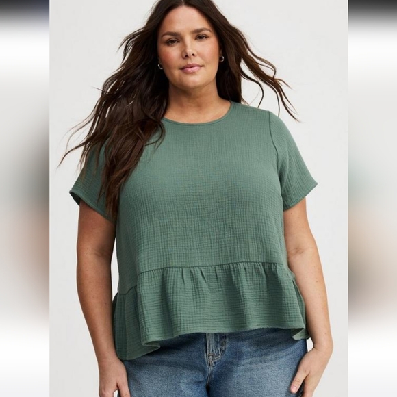 NWT Torrid Short Sleve Tiered Top - Picture 1 of 9